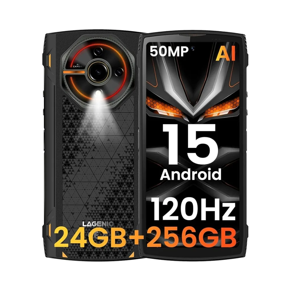 LAGENIO Panther 2 PRO – Smartphone Ultra Résistant IP69K | 24 Go RAM, 50 MP, 120Hz, Android 15
